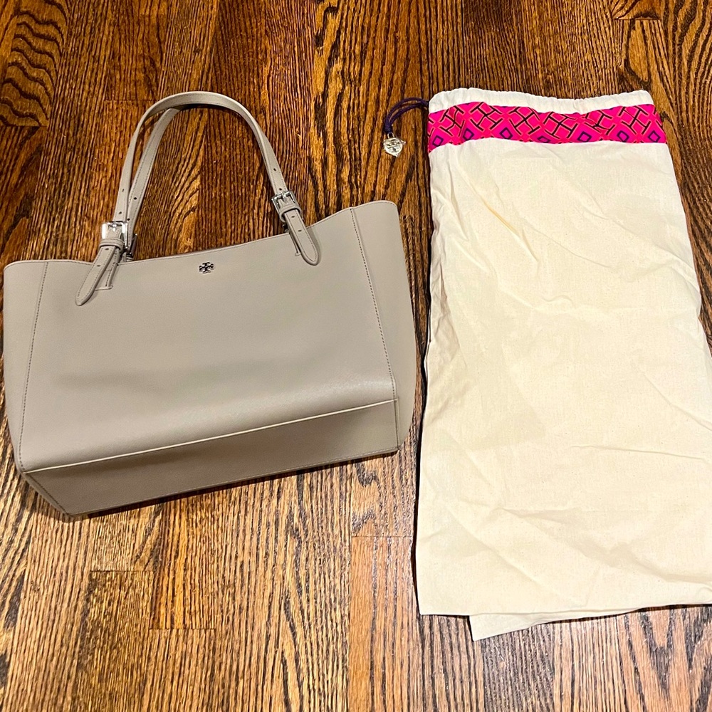 Tory Burch Small York Tote Grey with Dust Bag